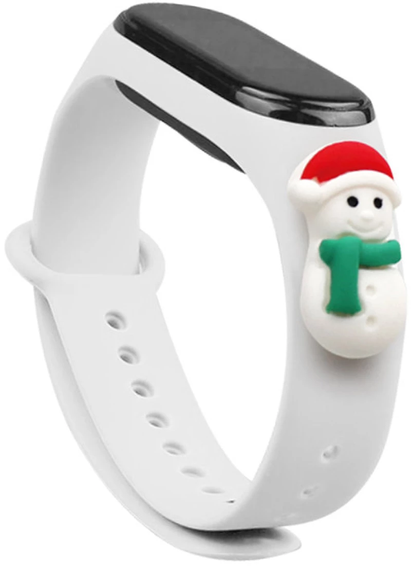 Strap Xmas replacement band strap for Xiaomi Mi Band 6  Mi Band 5 Christmas holidays white snowman 1