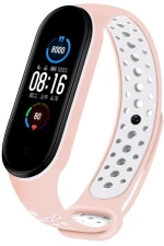 Ανταλλακτικό Λουράκι για Xiaomi Mi Band 5 Dots Ροζ- Λευκό