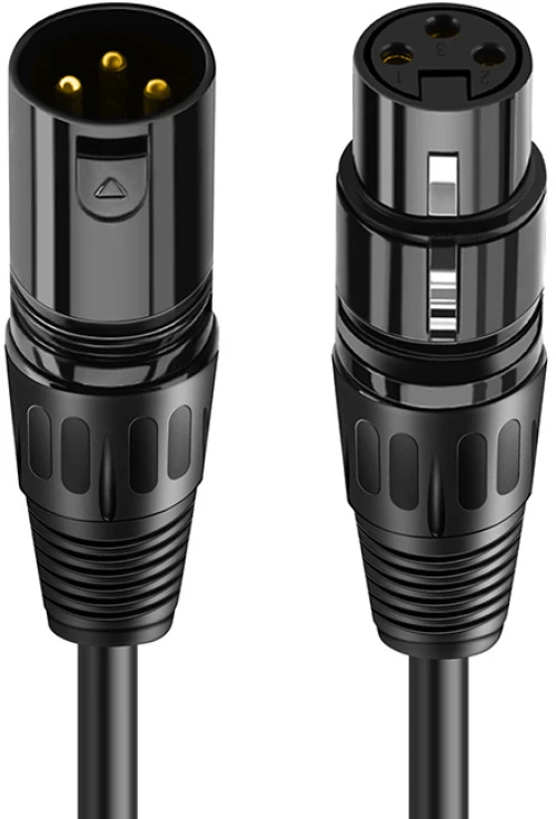 CABLETIME καλώδιο μικροφώνου XLR AV350, 3P, M/F, 24AWG, 5m, μαύρο