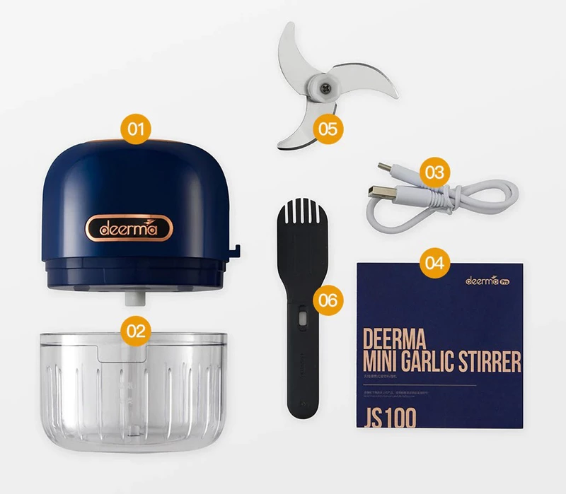 DEERMA πολυκόφτης JS100  επαναφορτιζόμενος   150ml  40W  3 λεπίδες  μπλε