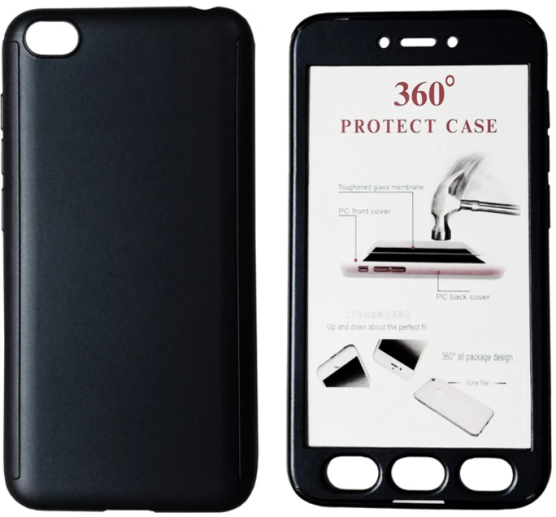 POWERTECH Θήκη Body 360° με Tempered Glass για Xiaomi Redmi Go, μαύρη