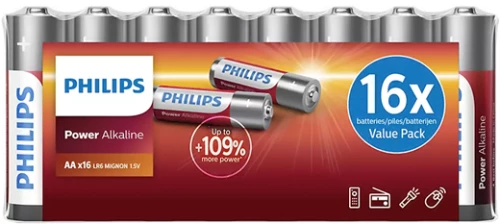 PHILIPS Power αλκαλικές μπαταρίες LR6P16F/10  AA LR6 1.5V  16τμχ