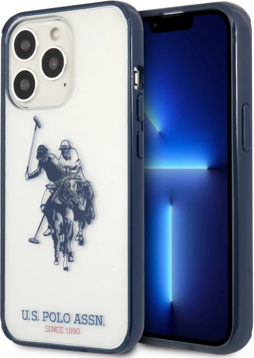 U.S. Polo Assn. “Horse Logo Collection” Ανθεκτική θήκη προστασίας από πολυκαρβονικό – iPhone 13 Pro (Navy/Clear – USHCP13LHHRSB)