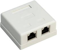 GOOBAY επιτοίχια πρίζα δικτύου 77635  2 θύρες RJ45  CAT 6 STP  λευκή