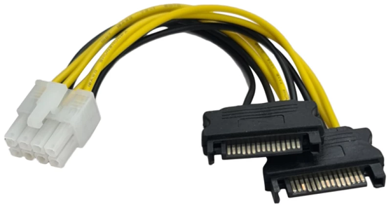 POWERTECH καλώδιο EPS 8pin σε 2x SATA 15pin CAB-W039  15cm