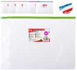 MP διάφανος φάκελος με zip PC035  Α4 21 x 29.7cm  διάφορα χρώματα