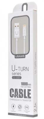 USAMS καλώδιο Lightning σε USB US-SJ097  2.1A  1m  λευκό