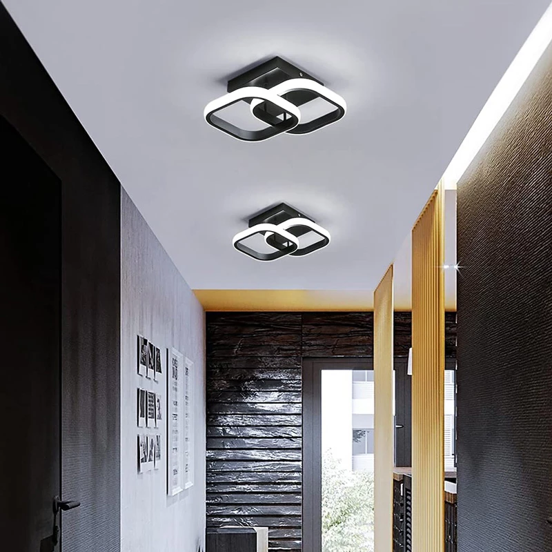 POWERTECH LED φωτιστικό οροφής HLL-0079, 20W, 1700lm, 24x20cm, μαύρο