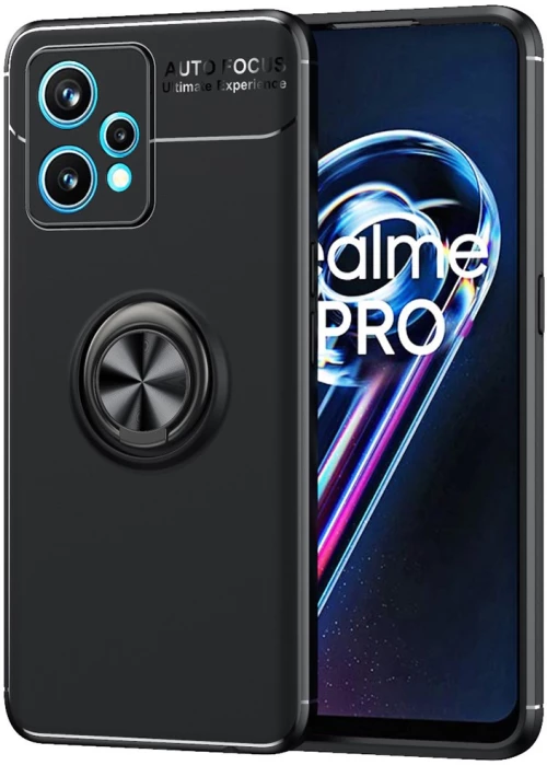 Θήκη Ancus AutoFocus Shock Proof με Ring Holder για Realme 9 Pro Μαύρη