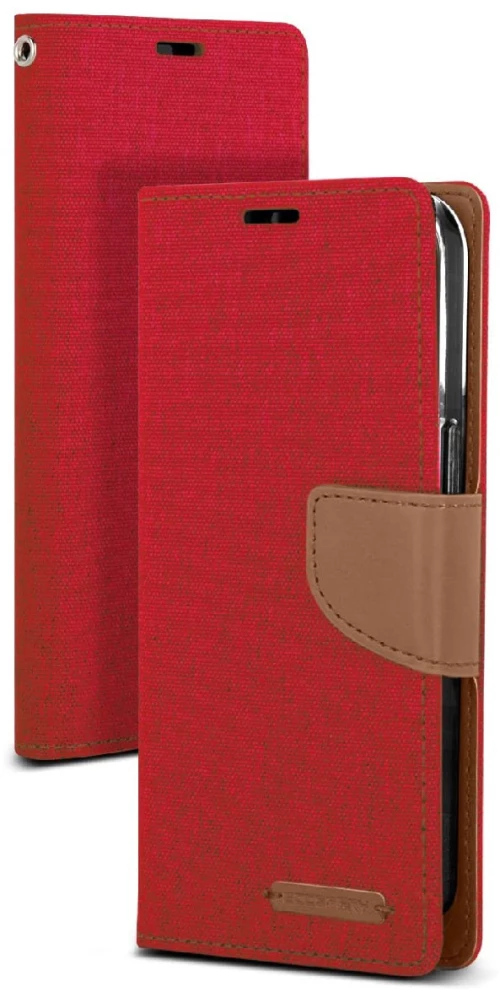 Θήκη Book Goospery Canvas Diary για Apple iPhone 13 Pro Κόκκινο - Καφέ