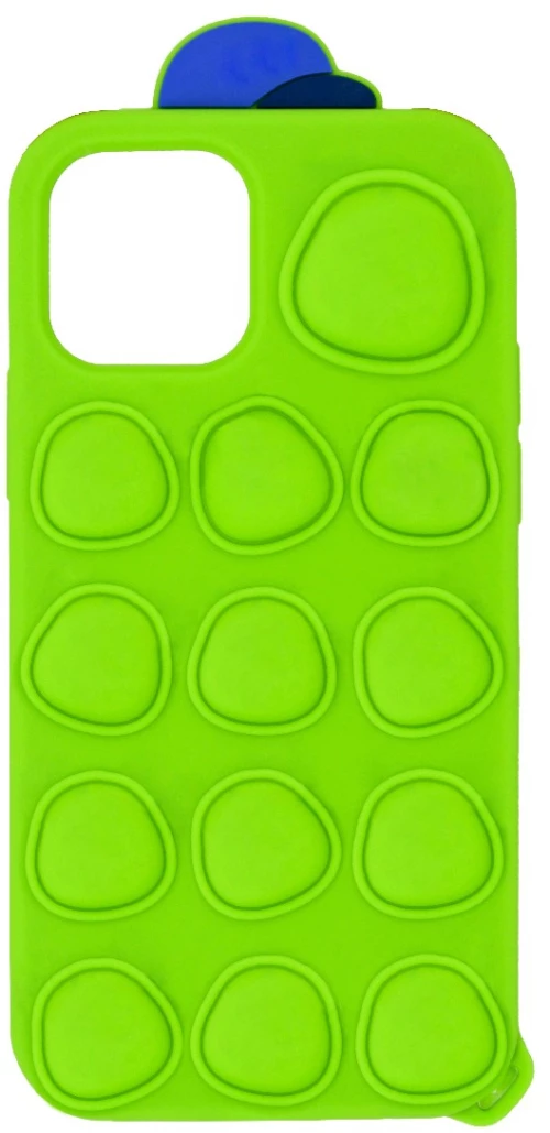 Θήκη Ancus TPU Pop It με Strap για Apple iPhone 12 / 12 Pro Πράσινο με Σχέδιο και Κορδόνι