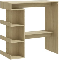 vidaXL Τραπέζι Μπαρ με Ράφια Sonoma Δρυς 100x50x101,5 εκ. Μοριοσανίδα N/A Καφέ