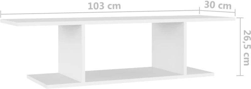 vidaXL Έπιπλο Τηλεόρασης Κρεμαστό Λευκό 103 x 30 x 26,5 εκ. N/A Λευκό