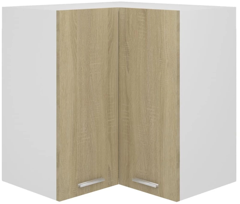 vidaXL Ντουλάπι Γωνία Κρεμαστό Sonoma Δρυς 57x57x60 εκ. Μοριοσανίδα  Καφέ