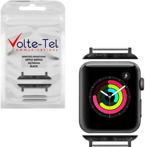 VOLTE-TEL ΜΕΝΤΕΣΕΣ-ΑΝΤΑΠΤΟΡΑΣ ΓΙΑ APPLE WATCH 42/44mm /WATCH 2/WATCH 3 22mm BLACK