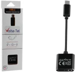 VOLTE-TEL ΜΕΤΑΤΡΟΠΕΑΣ 2 IN 1 ΦΟΡΤΙΣΗΣ ΚΑΙ AUDIO ADAPTER TYPE C TO 3.5MM JACK+TYPE C 2.4A BLACK