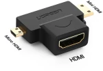 UGREEN 20144 adapter mini,micro HDMI σε HDMI GOLD PLATED - ΜΑΥΡΟ - UGR636BLK