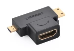 UGREEN 20144 adapter mini,micro HDMI σε HDMI GOLD PLATED - ΜΑΥΡΟ - UGR636BLK