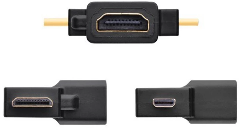 UGREEN 20144 adapter mini,micro HDMI σε HDMI GOLD PLATED - ΜΑΥΡΟ - UGR636BLK