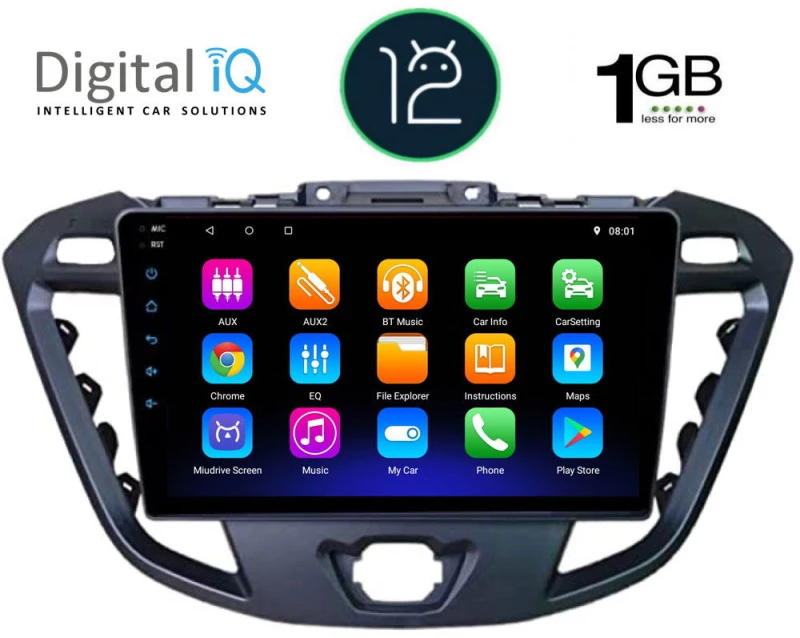 DIGITAL IQ RTA 1177_GPS (9inc) MULTIMEDIA TABLET OEM FORD TRANZIT CUSTOM | TORNEO CUSTOM mod. 2013>