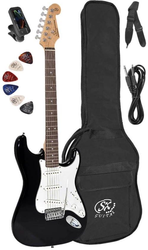 SX Guitars ED1 BK Bundle - Black