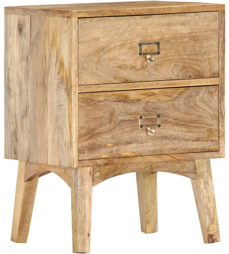 vidaXL Κομοδίνο 40 x 35 x 55 εκ. από Μασίφ Ξύλο Μάνγκο  Καφέ