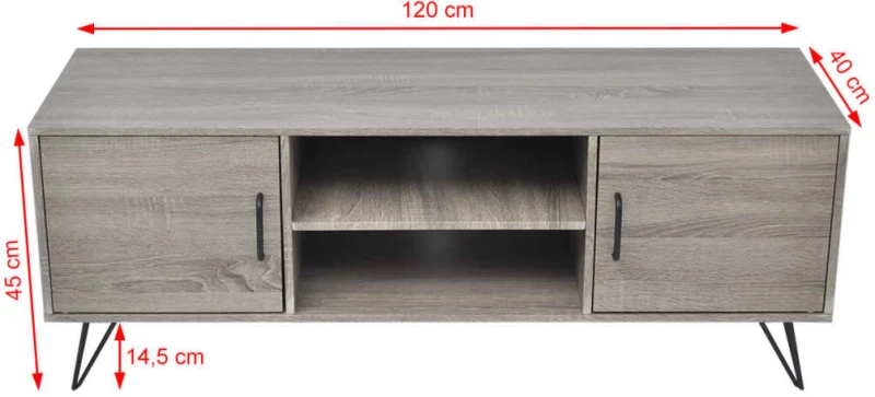 vidaXL Έπιπλο Τηλεόρασης Γκρι 120 x 40 x 45 εκ.  Γκρι