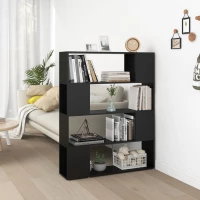 vidaXL Βιβλιοθήκη/Διαχωριστικό Χώρου Μαύρο 100 x 24 x 124 εκ. N/A Μαύρο