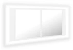 vidaXL Ντουλάπι Μπάνιου με Καθρέφτη και LED Λευκό 100 x 12 x 45 εκ. N/A Λευκό