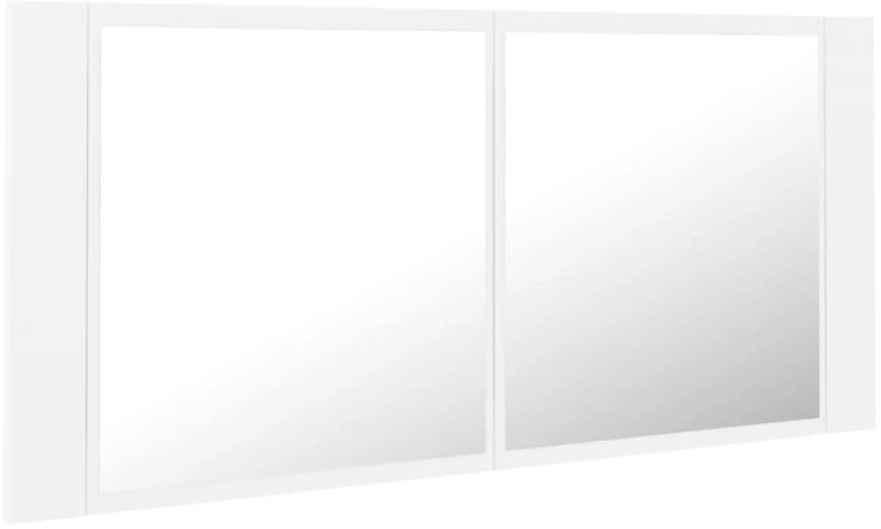 vidaXL Ντουλάπι Μπάνιου με Καθρέφτη και LED Λευκό 100 x 12 x 45 εκ. N/A Λευκό