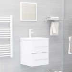 vidaXL Ντουλάπι Νιπτήρα Λευκό 41 x 38,5 x 48 εκ. από Μοριοσανίδα N/A Λευκό