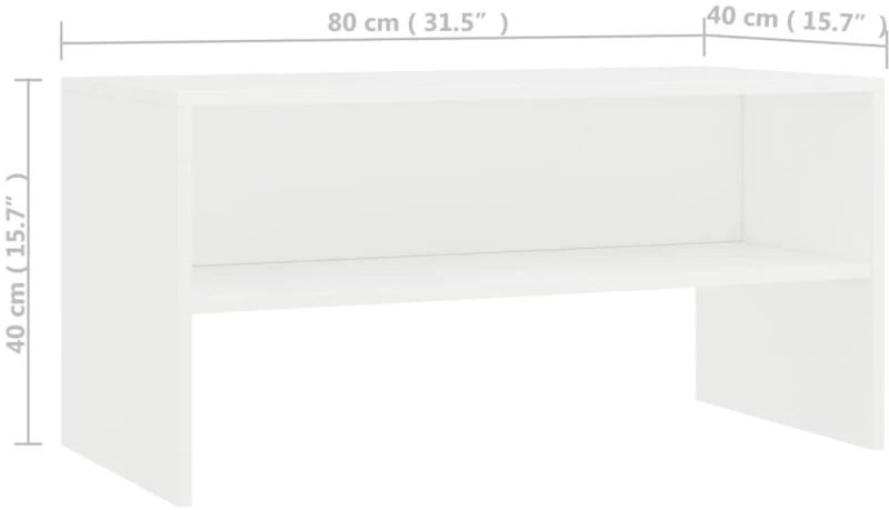 vidaXL Έπιπλο Τηλεόρασης Λευκό 80 x 40 x 40 εκ. από Μοριοσανίδα N/A Λευκό