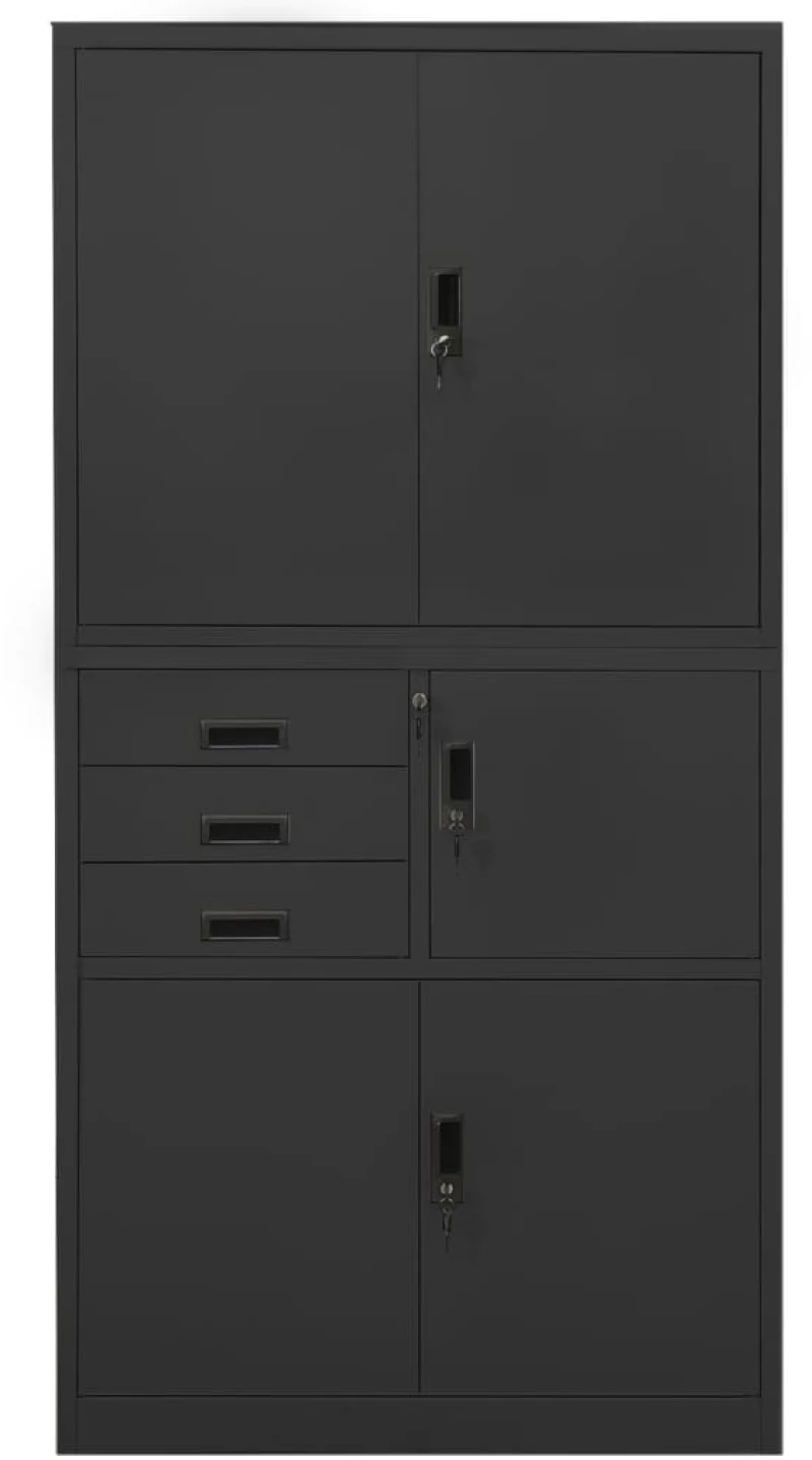 vidaXL Ντουλάπα Γραφείου Ανθρακί 90 x 40 x 180 εκ. Ατσάλινη N/A Ανθρακί