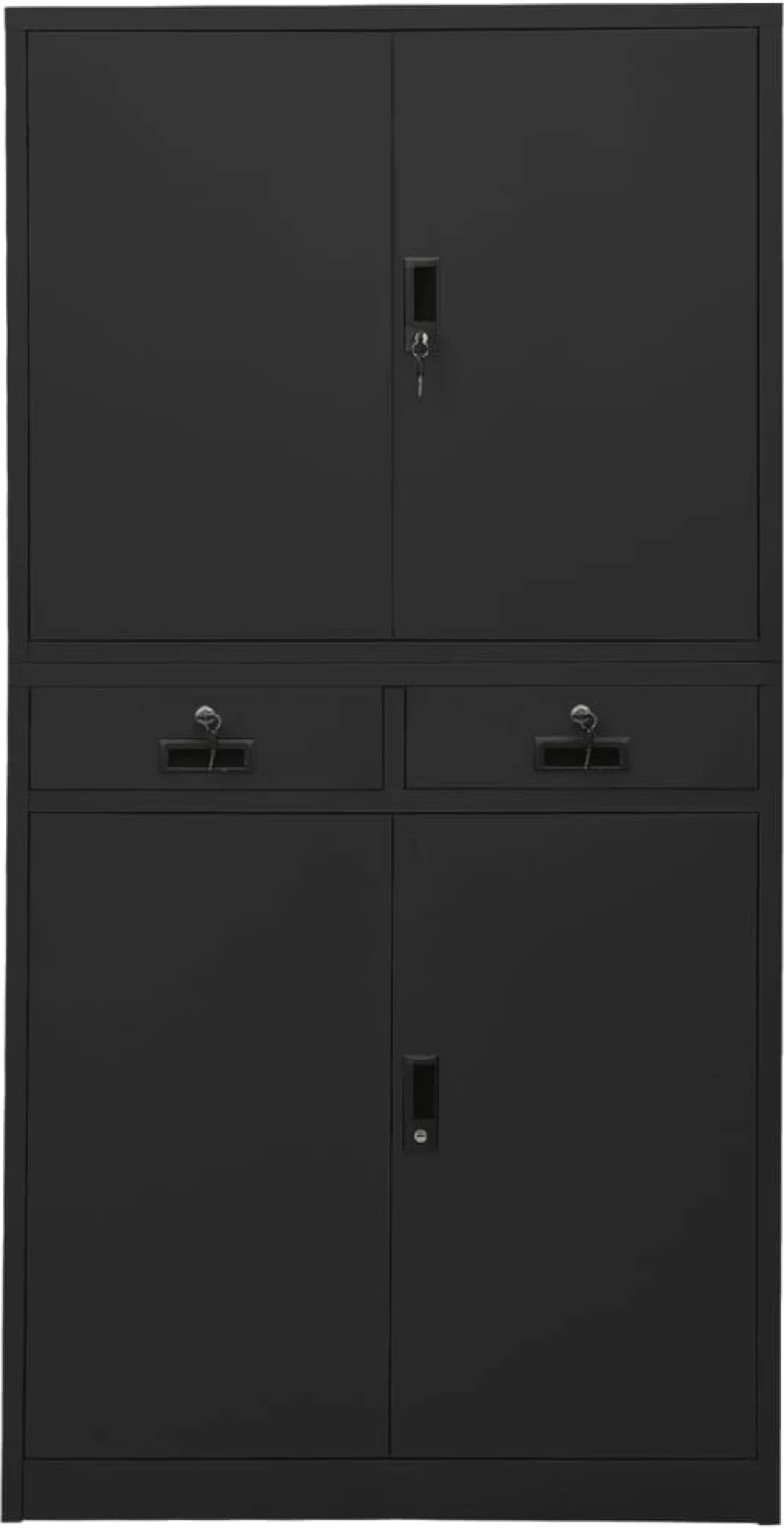 vidaXL Ντουλάπα Γραφείου Ανθρακί 90 x 40 x 180 εκ. Ατσάλινη N/A Ανθρακί