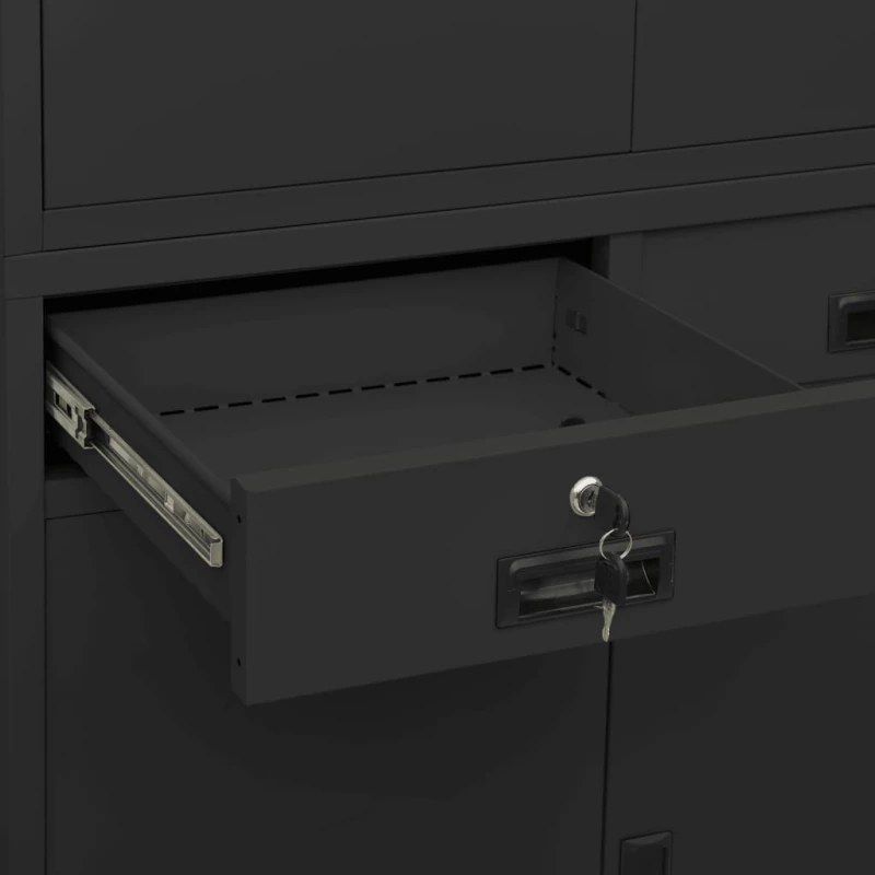 vidaXL Ντουλάπα Γραφείου Ανθρακί 90 x 40 x 180 εκ. Ατσάλινη N/A Ανθρακί