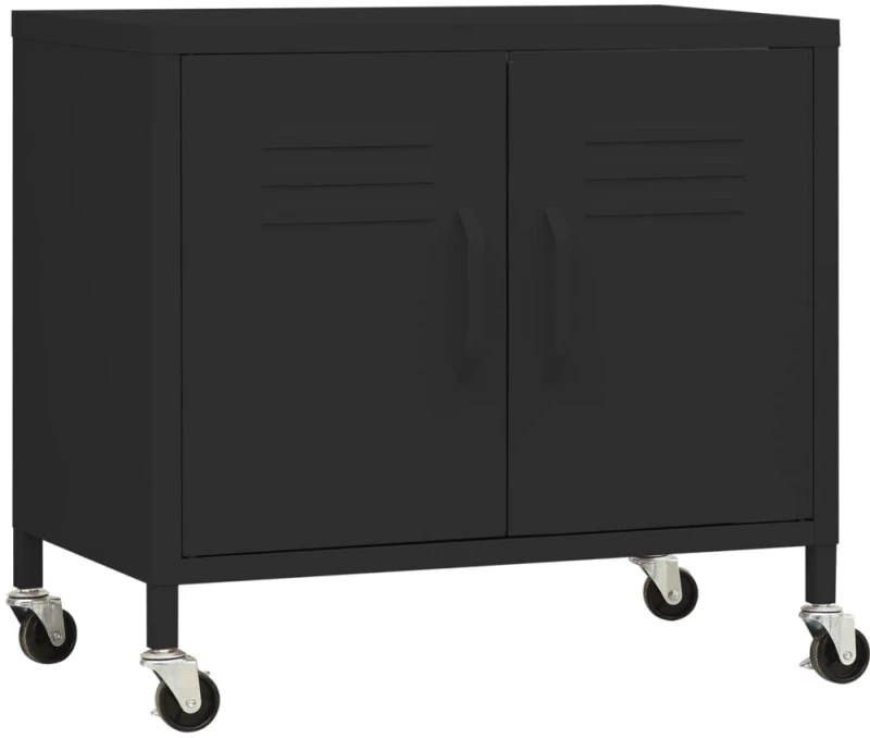 vidaXL Ντουλάπι Αποθήκευσης Μαύρο 60 x 35 x 49 εκ. από Ατσάλι N/A Μαύρο