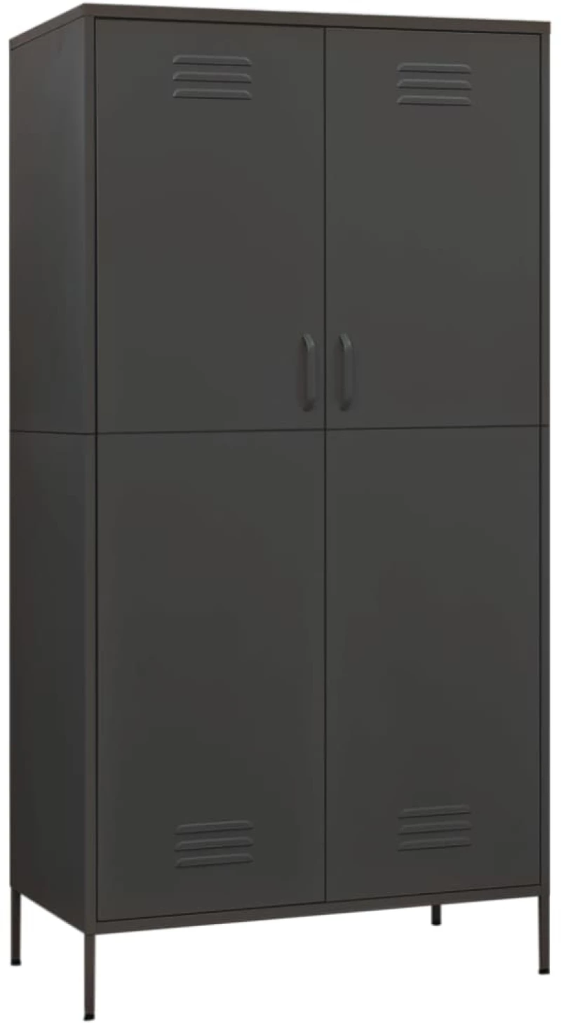 vidaXL Ντουλάπα Ανθρακί 90 x 50 x 180 εκ. από Ατσάλι N/A Ανθρακί