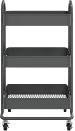 vidaXL Τροχήλατη Βάση 3 Επιπέδων Ανθρακί 43 x 34 x 79 εκ. από Ατσάλι  Ανθρακί