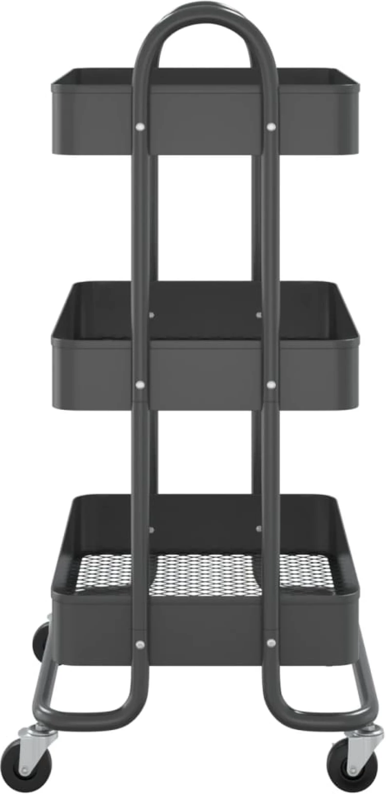 vidaXL Τροχήλατη Βάση 3 Επιπέδων Ανθρακί 43 x 34 x 79 εκ. από Ατσάλι  Ανθρακί