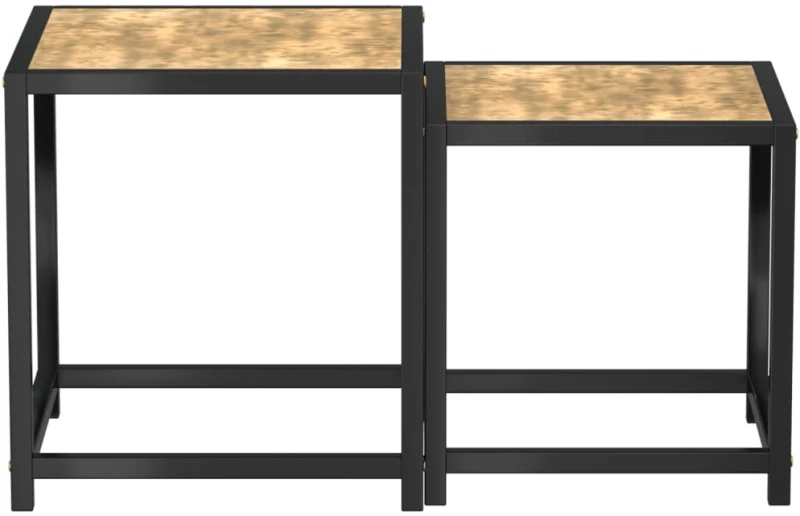 vidaXL Τραπεζάκια 2 τεμ. Μαύρο / Κίτρινο από MDF N/A Κίτρινο