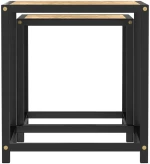 vidaXL Τραπεζάκια 2 τεμ. Μαύρο / Κίτρινο από MDF N/A Κίτρινο