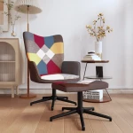vidaXL Πολυθρόνα Relax Σχέδιο Patchwork Υφασμάτινη με Σκαμπό  Πολύχρωμο