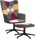 vidaXL Πολυθρόνα Relax Σχέδιο Patchwork Υφασμάτινη με Σκαμπό  Πολύχρωμο