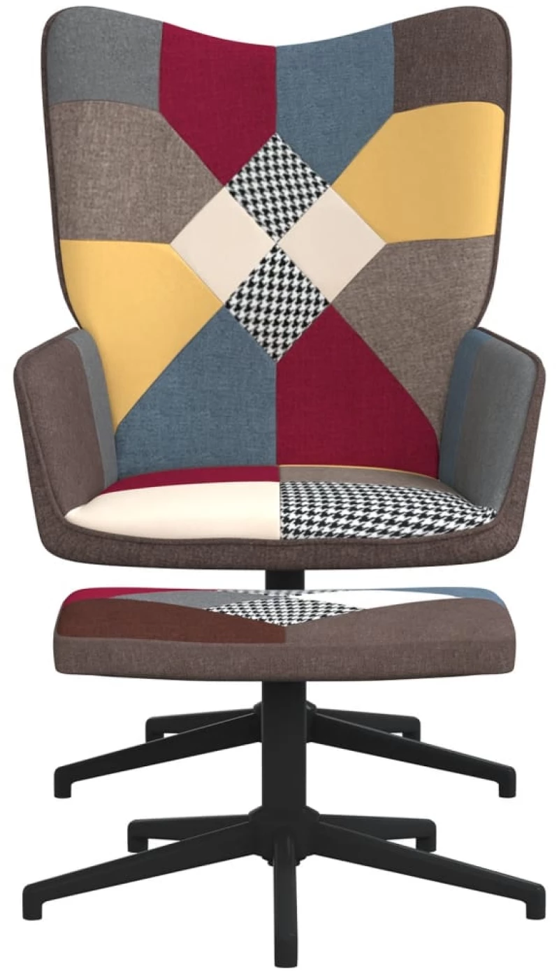 vidaXL Πολυθρόνα Relax Σχέδιο Patchwork Υφασμάτινη με Σκαμπό  Πολύχρωμο