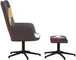 vidaXL Πολυθρόνα Relax Σχέδιο Patchwork Υφασμάτινη με Σκαμπό  Πολύχρωμο
