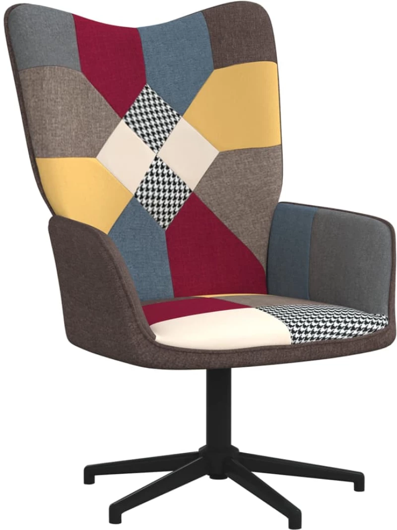 vidaXL Πολυθρόνα Relax Σχέδιο Patchwork Υφασμάτινη με Σκαμπό  Πολύχρωμο