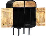 vidaXL Μπουφές Ψηλός 60 x 30 x 75 εκ. Μασίφ Ξύλο Μάνγκο/Σίδηρος N/A Καφέ
