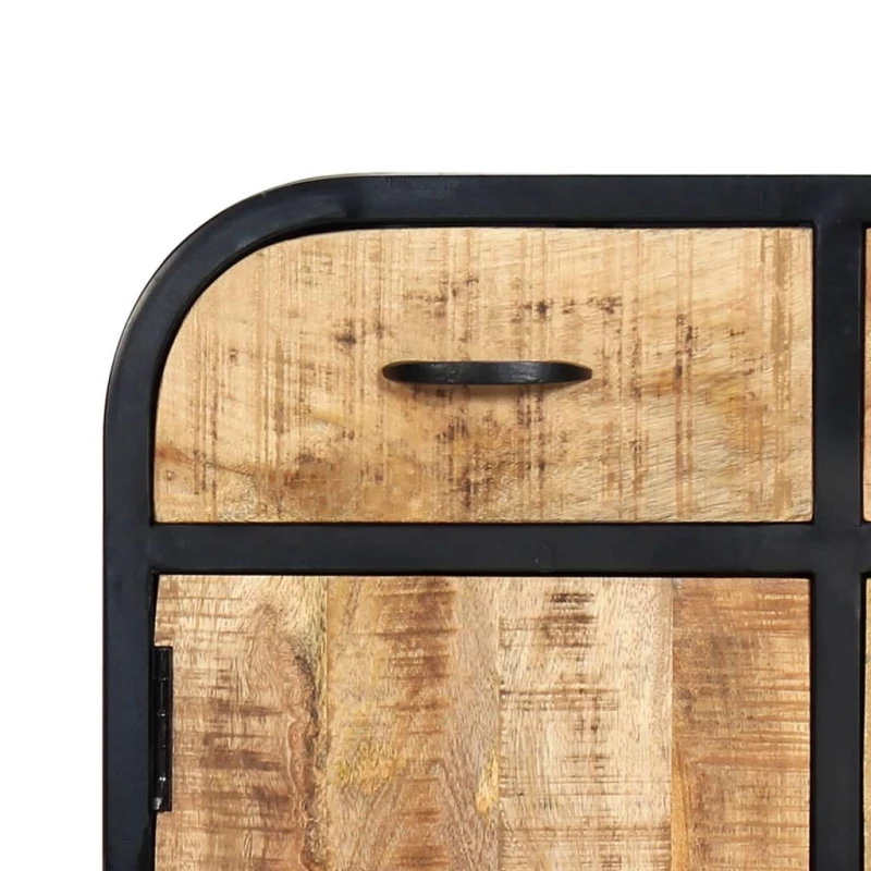 vidaXL Μπουφές Ψηλός 60 x 30 x 75 εκ. Μασίφ Ξύλο Μάνγκο/Σίδηρος N/A Καφέ