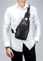 Δερμάτινο τσαντάκι body Bull Captain XB 095 μαύρο