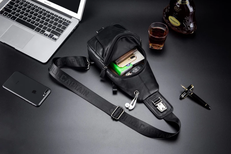 Δερμάτινο τσαντάκι body Bull Captain XB 095 μαύρο